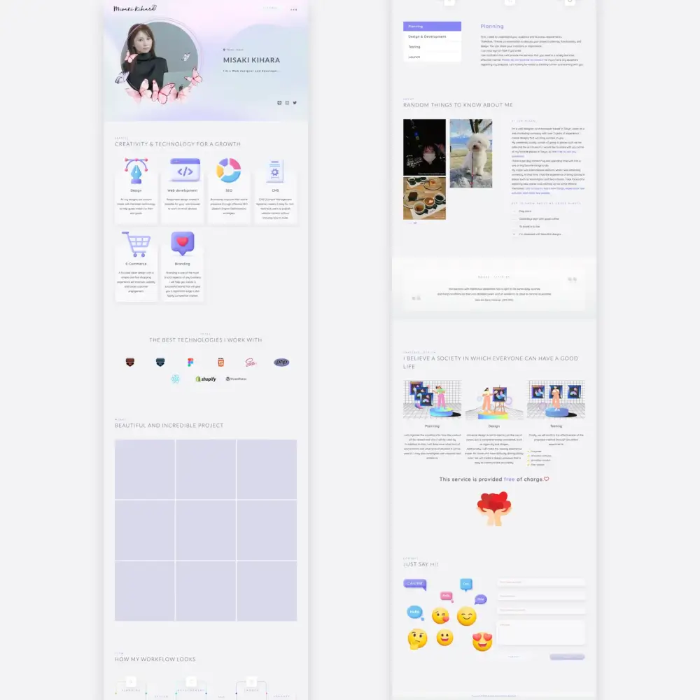 Webデザイナーポートフォリオサイト(英語)